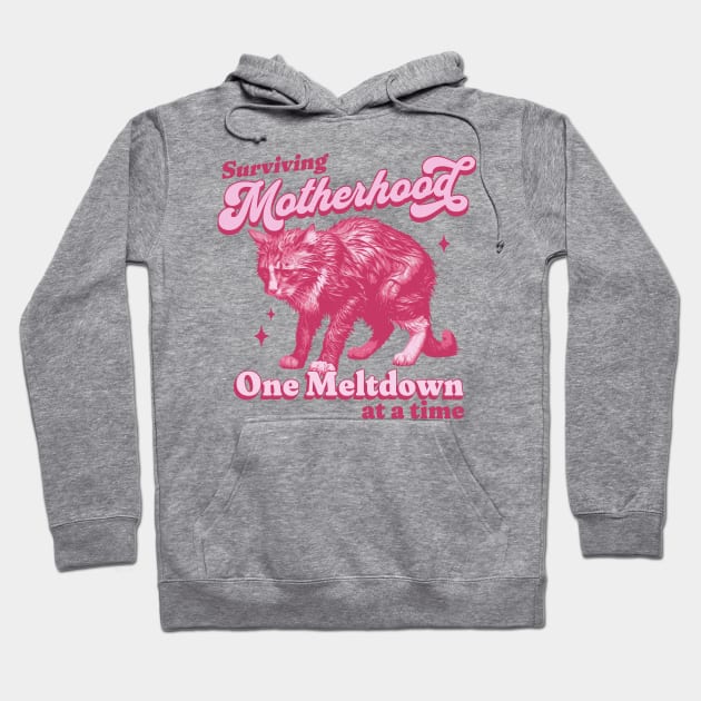 Surviving Motherhood one Meltdown at a Time - Mother's Day Hoodie by OrangeMonkeyArt